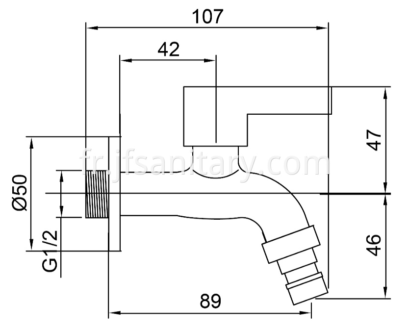 Size Of Wash Machine Wall Tap